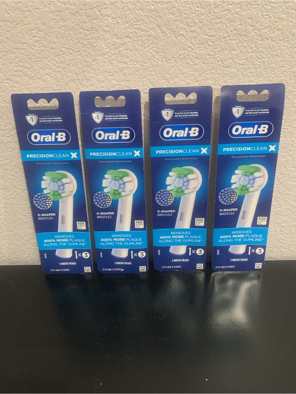 Lot of 4 Oral-B Precision Clean X Replacement Brush Heads - 3ct Packs (12 Total)